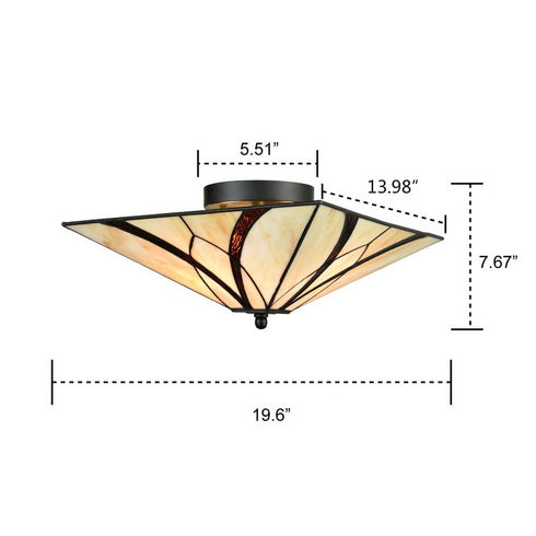 Tiffany Colored Glass Industrial Ceiling Lights for Kitchen